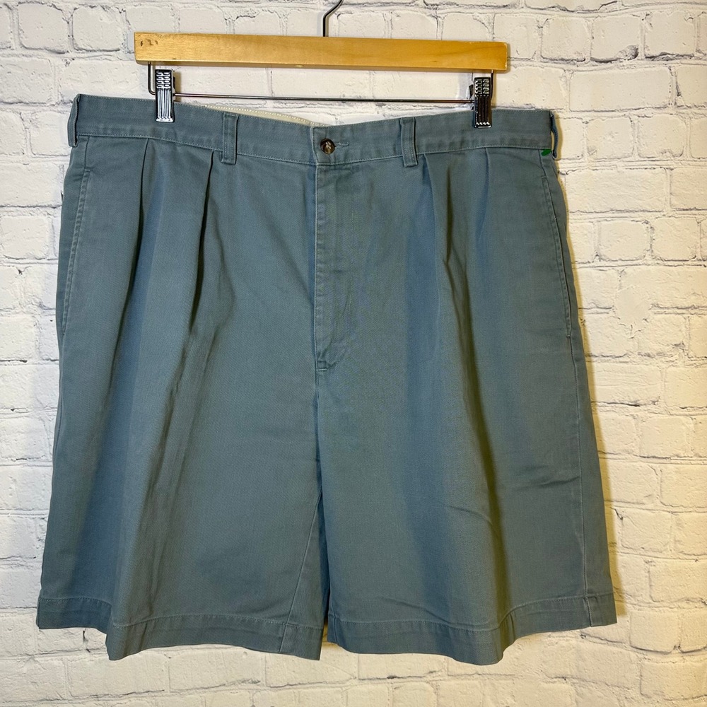 Polo Ralph Lauren Mens Pleated‎ Chino Shorts Slate Blue Green 100% Cotton 38
